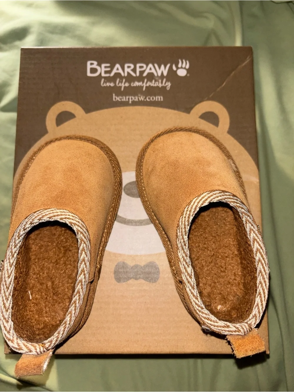 BearPaw Kids Chestnut Suede Slip-On Slippers